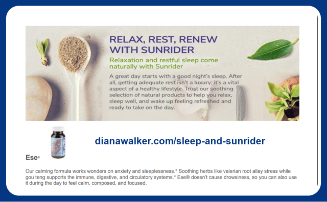 Sunrider and Sleep Sunrider ESE Diana Walker