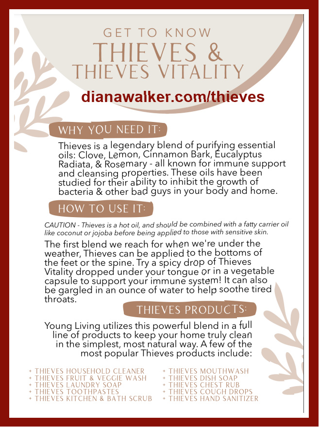 Thieves Essential Oil Young Living Diana Walker Immune System