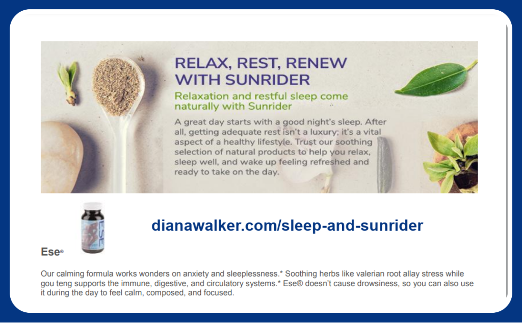 Sleep Sunrider and Sleep Sunrider ESE Diana Walker